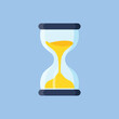 © Lysenko.A - Hourglass icon in flat style. Sandglass vector illustration on isolated background. Sand clock sign business concept.