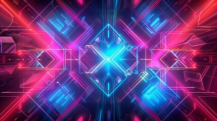 Poster - Neon lines and geometric patterns create a high-energy, futuristic visual that captivates viewers.