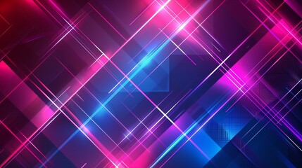Poster - Neon lines and geometric patterns create a high-energy, futuristic visual, captivating with vibrant colors.