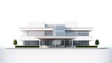 Poster - Modern building on white background. 