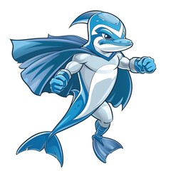 Wall Mural - Dolphin superhero