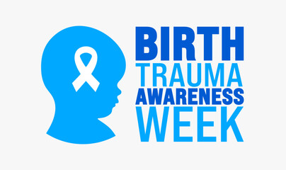 Sticker - Birth Trauma Awareness Week background template. Holiday concept. use to background, banner, placard, card, and poster design template with text inscription and standard color. vector illustration.