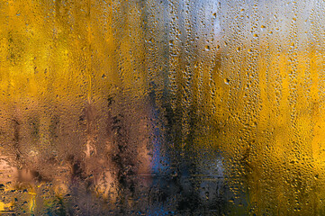 Wall Mural - drops of water on wet glass.