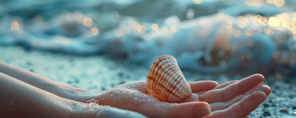 Wall Mural - A simple object, like a seashell or a pebble, holding a world of memories and meaning for its owner.