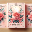 © Hale - A group of cards with flowers and candles vector professional.