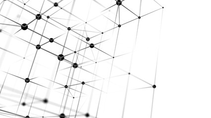 Poster - Information storage cells. Abstract background with dots and lines. Network connection structure. Big data digital background. 3D rendering.