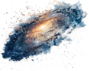 watercolor painting of a galaxy on white background