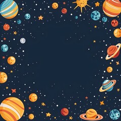 Wall Mural - captivating cosmic frame with enchanting celestial elements and boundless space backdrop