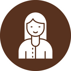 Sticker - Woman Glyph Circle Icon