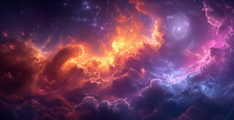 Wall Mural - colorful outer space nebula, space galaxy cloud nebula, stary night cosmos, universe science astrono