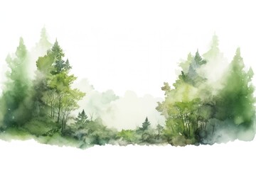 Wall Mural - Forest border landscape outdoors woodland.
