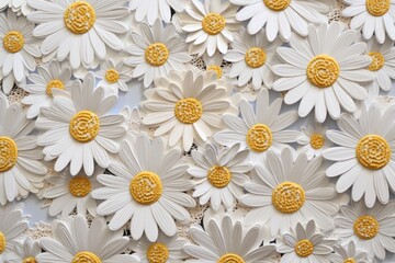 Wall Mural - Daisy flower repeated pattern petal plant inflorescence.