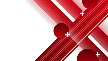 Wall Mural - Abstract red and white background. Simple geometric banner template