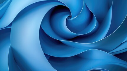Poster - Modern abstract blue background with overlapping shapes and a central text space, ideal for creative projects