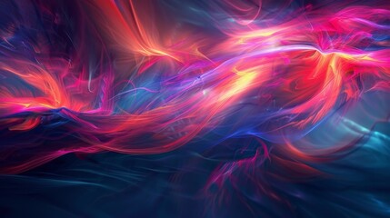 Wall Mural - Luminous Gradient Abstract Wallpaper - Wide Shot Digital Art with Bold Colors and Glowing Light