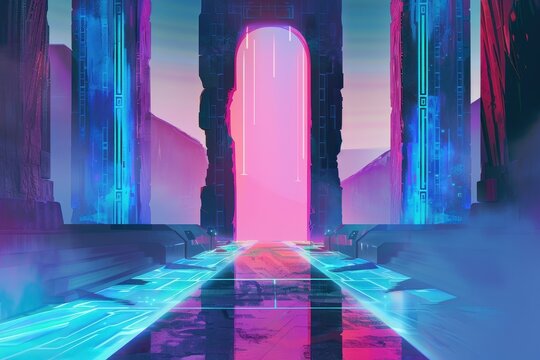 Neon Gateway to the Unknown