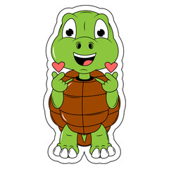 Wall Mural - Cute turtle cartoon