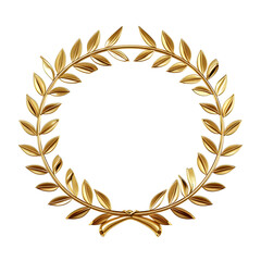 golden laurel wreaths olympic isolated on white background