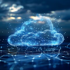 Poster - Detailed Diagram of Multi Cloud Strategy for Enterprise IT Architecture Cloud Computing Concept with Copy Space