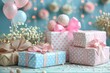 © NikahGeh - Dried flowers for decorating gifts and balloons background professional photography