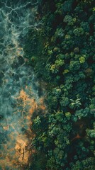 Poster - Aerial View of Deforestation and Reforestation Efforts   Sustainability and Environmental Conservation Concept