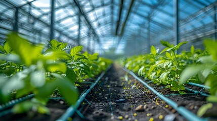Poster - sustainable greenhouse powered by renewable energy showcasing the future of agriculture