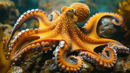 Sticker - Close-Up of an Orange Octopus