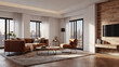 © Ashikur Rahman Sadik - Loft style in tv room interior wall mockup on concrete wall,3d rendering, interior design