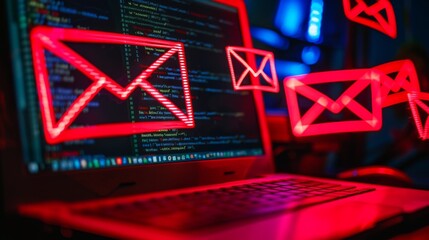 A ransomware email phishing attack on a computer screen