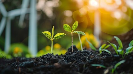 Enviromentally sustainable company target in 2024. Carbon neutral and net zero concept. Reducing carbon footprint. Decreasing CO2 emissions target. Limit climate change and global warming
