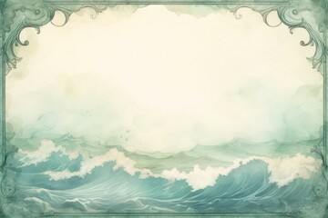 Canvas Print - Vintage frame of ocean backgrounds nature sea.