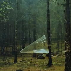 Poster - Surreal triangle in a dark forest