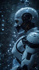 Poster - Seamless Human Machine Cyborg Interface Symbolizing the Future of Bioengineering and Innovation