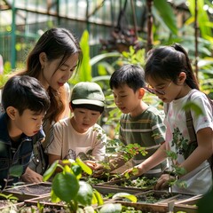 Poster - Children Exploring Plant Biology in a Botanical Garden Outdoor Education Setting