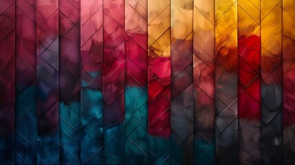 Wall Mural - An abstract background with woven parallelograms in a textile-inspired design, vivid colors, hd quality, digital art, high contrast, geometric design, modern aesthetic, artistic abstraction