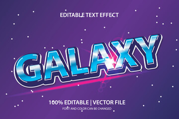Wall Mural - 3d text effect galaxy vector art style