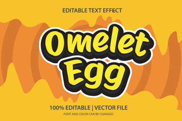 Wall Mural - 3D Text effect omelette egg food logo template vector illustration. vector design typography culinary streetfood
