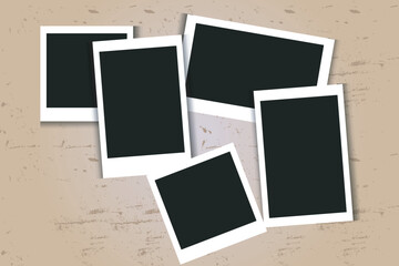 Polaroid vector frame template vintage style