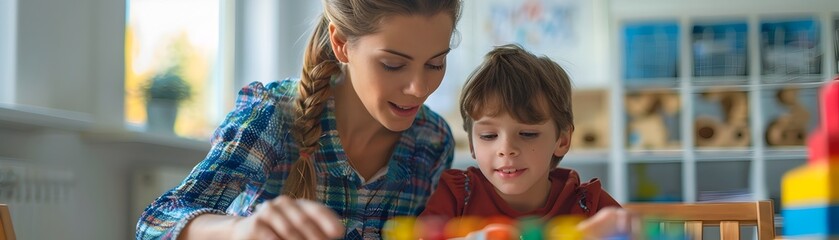 Poster - Special Education Teacher Assisting Student with Learning Disabilities Using Adaptive Technology