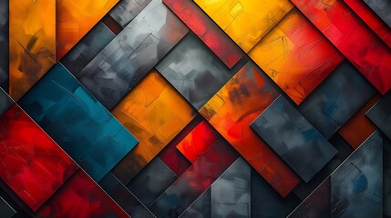 Wall Mural - Alternating trapezoid pattern, bright and bold colors, dynamic background, hd quality, digital illustration, geometric precision, high contrast, modern design, artistic composition, elegant simplicity