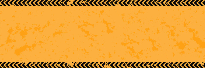 Yellow and black old grunge construction banner background