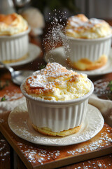 Wall Mural - French Soufflé with a dusting of powdered sugar