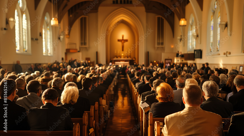 An active Christian community regularly attends services, gathering in ...