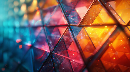 Poster - Abstract Triangle Geometrical Multicolored Background.