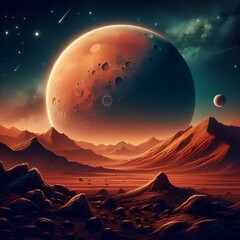 Wall Mural - Mars planet landscape astronomy outdoors.