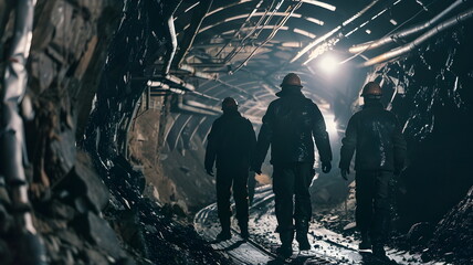 Underground Miners Hardhat Illuminated Tunnel Work Safety