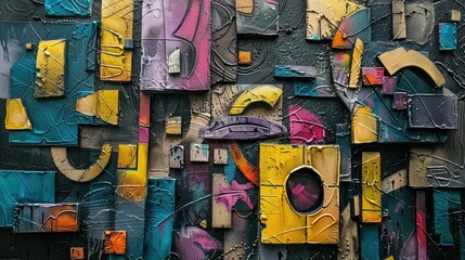 Wall Mural - Abstract Urban Street Art with Textured