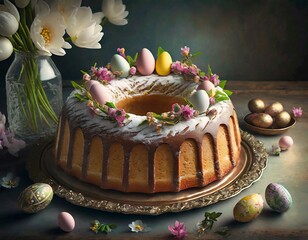 Poster - easter cake with chocolate