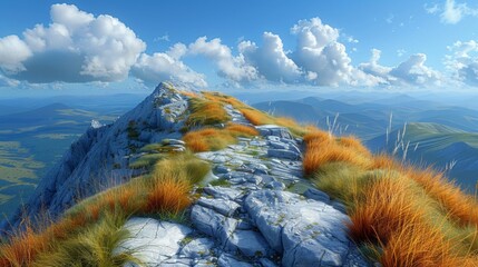 Wall Mural - at the top of mountain, beautiful, day, sunny, vibrant colors