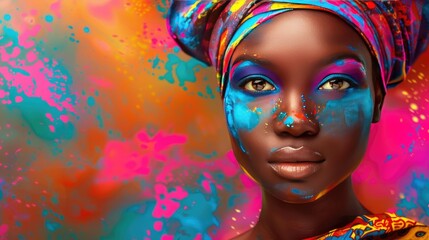 Colorful art portrait of a black woman